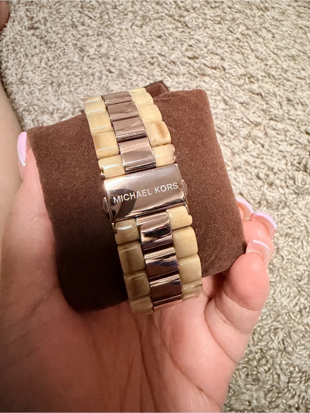 Michael Kors Brown and Cream Chronograph Watch